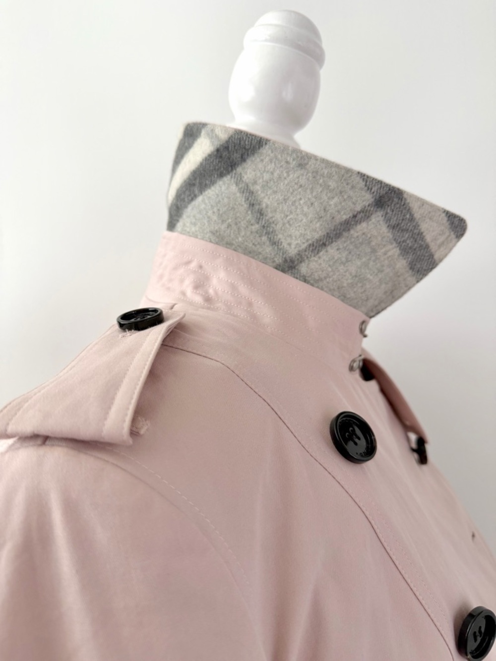 BURBERRY LONDON | Pink Heritage Trench Coat Belted Wool Cashmere Liner US 8 - Picture 3 of 16